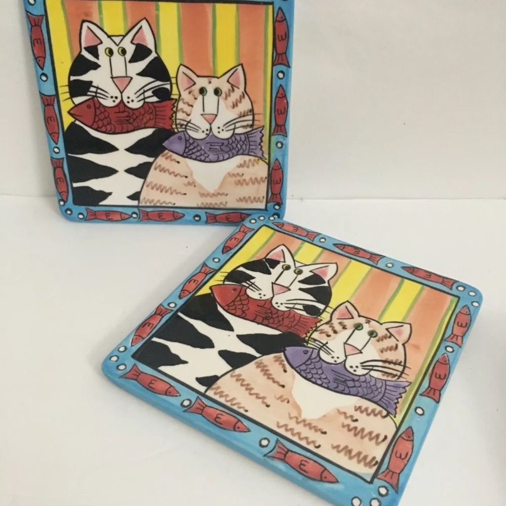 Catzilla Cat Trivets Colorful